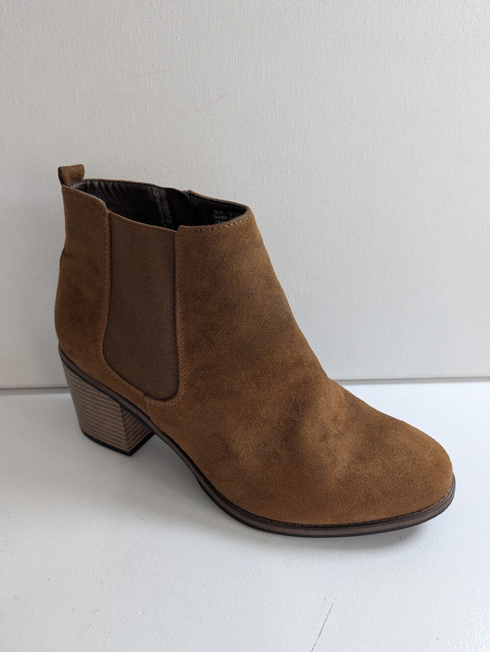 Sonoma Ankle Boots Women Size 10 Block Heel Brown Suede Booties orthobite EUC
